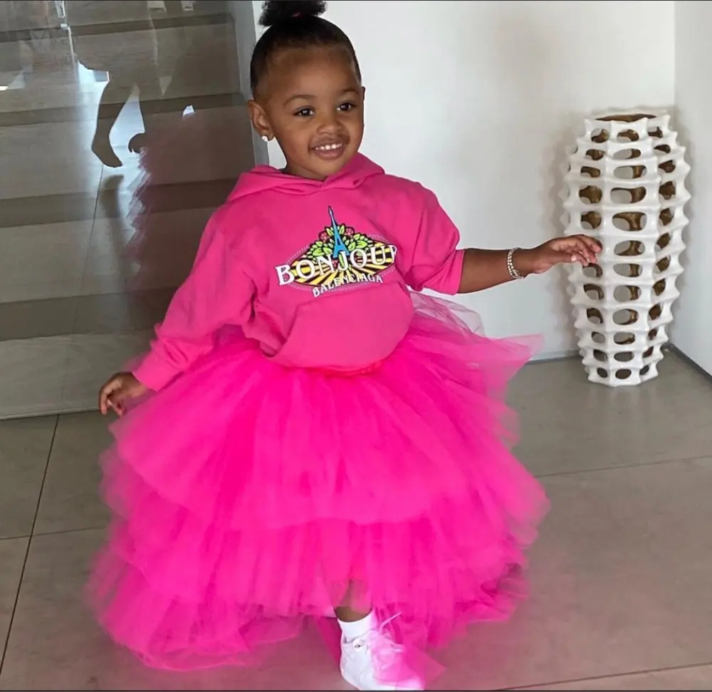 Nette Kinder Tutu Röcke High Low Puffy Tiered Tüll Kind Lange Rock Heißer Rosa Chic Blume Mädchen Kleid Nach Maß