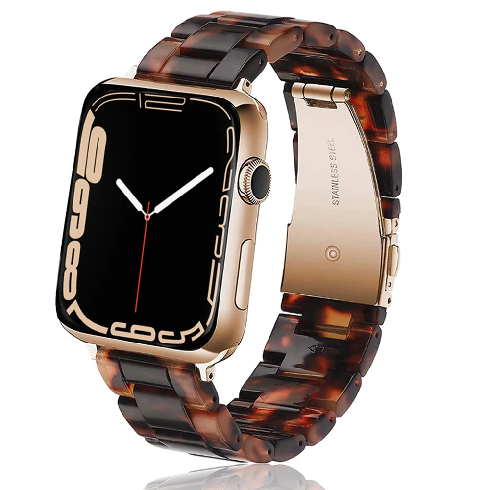 Pride Resin strap for apple watch band 45mm 41mm 40mm 44mm 42mm 38mm metal buckle bracelet watchband for iwatch 7/SE/6/5/4/3/2