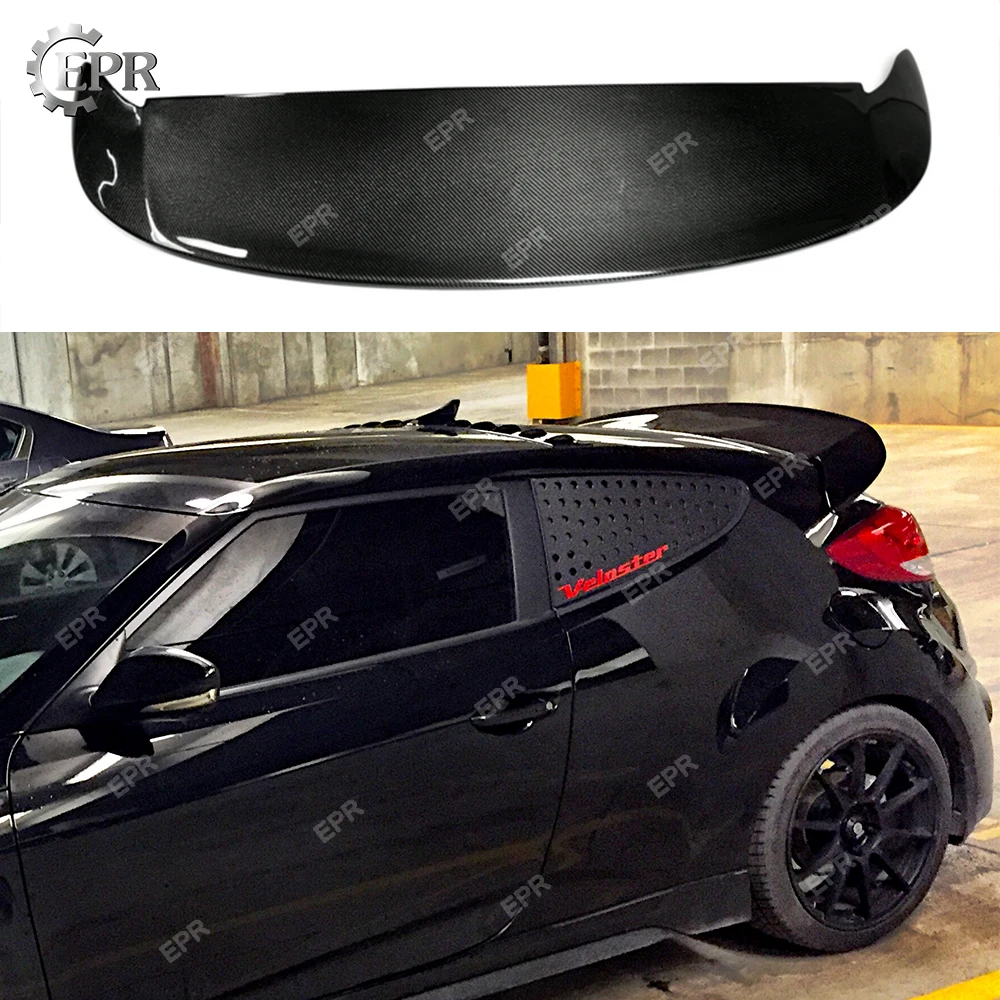 

Carbon Wing Lip For Veloster D Style Carbon Fiber Rear Roof Spoiler (No for Turbo)Tuning Trim Accessories For Veloster