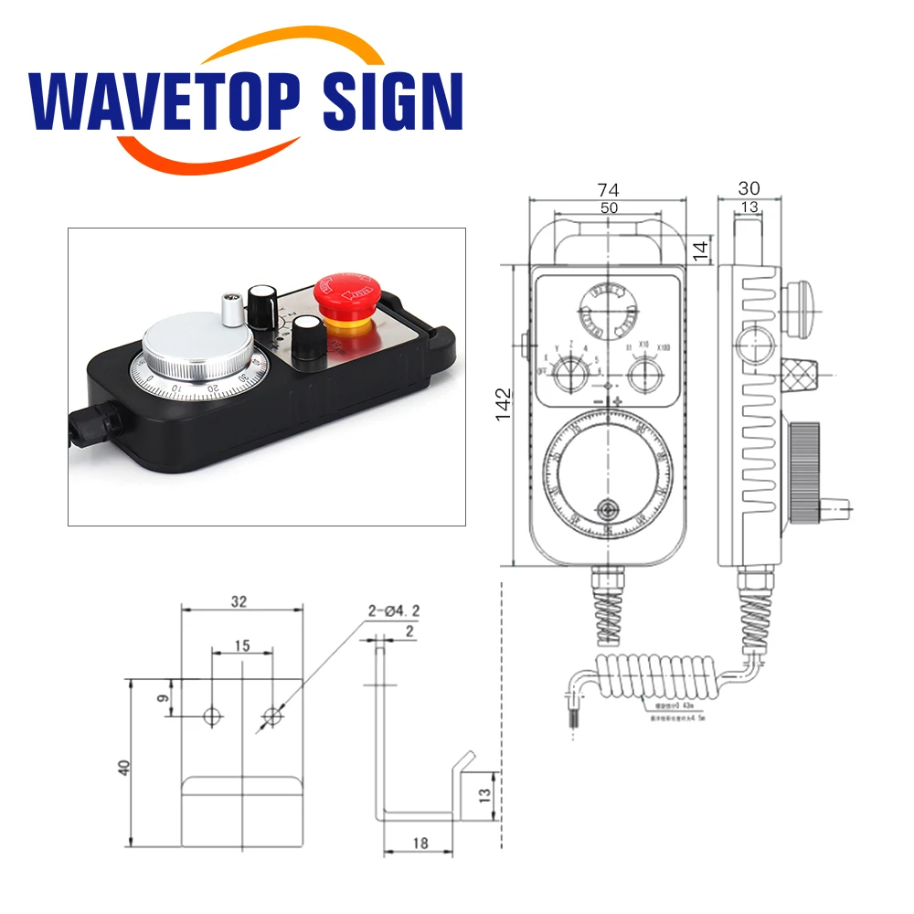 Imagem -02 - Gerador de Pulso Cnc Eixos Mpg Pingente Volante 5v para Fagor Gsk Siemens Mitsubishi Fanuc Sistema 5v Gerador de Pulso Manual