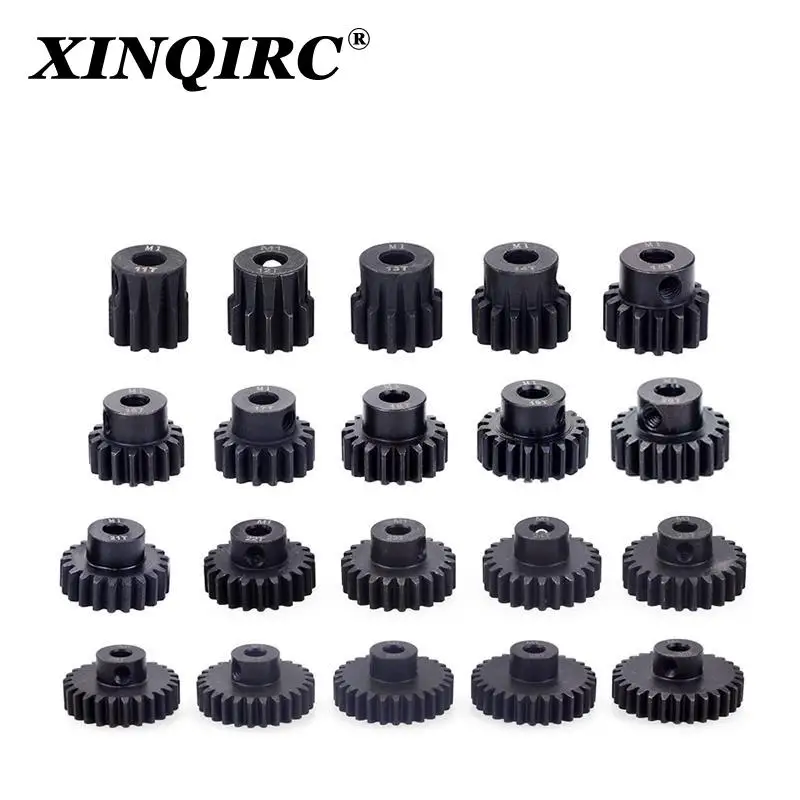 M1 5mm 11T 12T 14T 15T 17t 18t 20T 21t 22T 24T 25T 26T 28T 30T Schwarzes Stahl-Metall-Ritzel für 1/10 RC-Modellauto-Motor