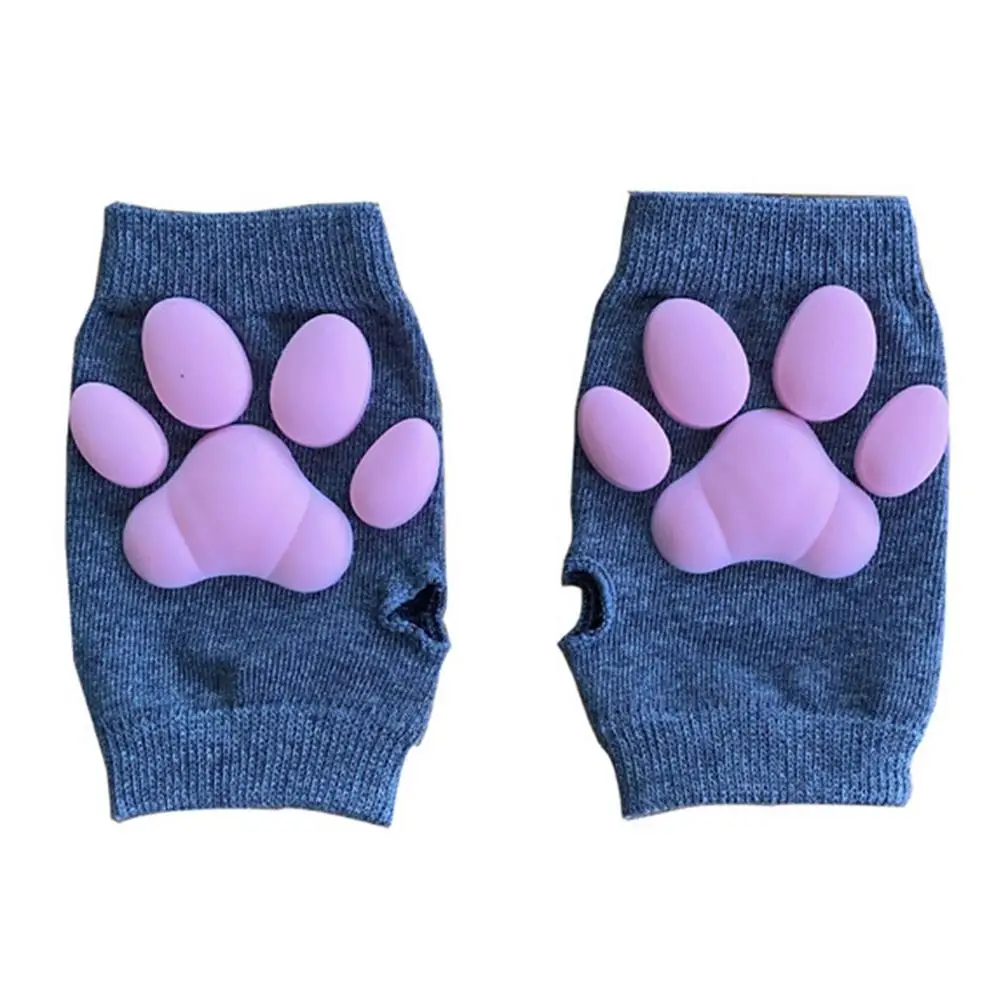 Guantes con forma de garra de gato, almohadilla de silicona 3D para carne, estilo Lolita, ropa de actuación para Cosplay, guante tejido con garra de gato para chica japonesa