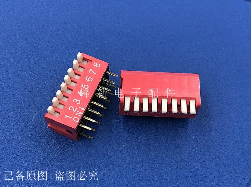 3 8-Bit Bên Mặt Số Mã Công Tắc, 2.54MM Phẳng Mặt Số Mã Công Tắc mặt Số 8-Bit Đỏ