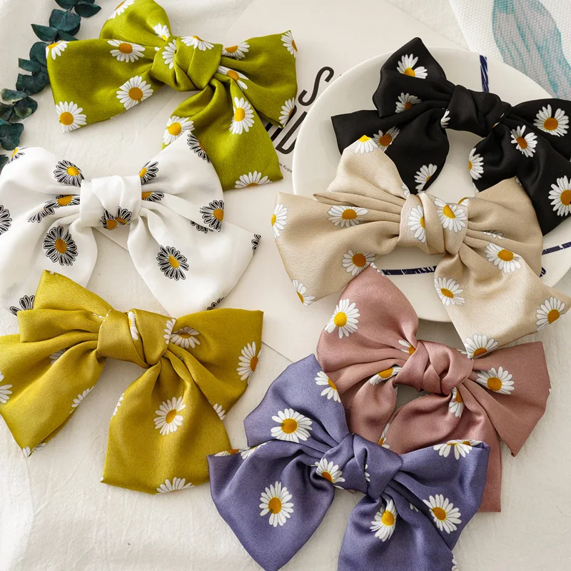 New Fashion All-match Beautiful Flower Chiffon Big Bow Hairpin Spring Clip Barrettes Women Girls Hair Accessories Headwear