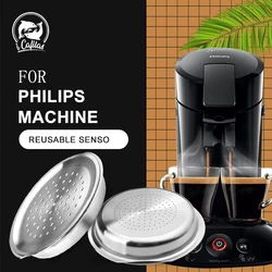 Stainless Steel Reusable Coffee Capsule Pods Compatibel with Philips Senseo Machine Coffee Maker Filter Metal Tamper