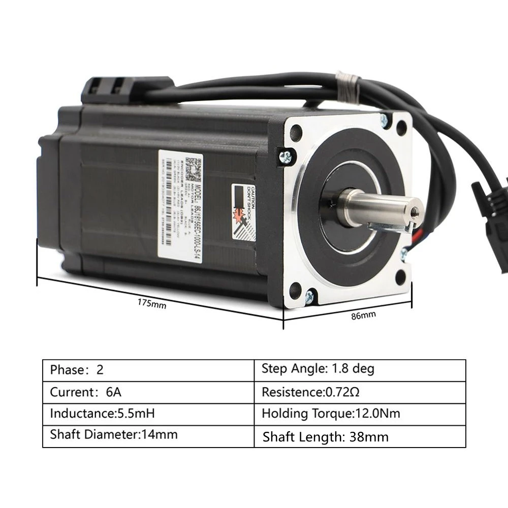 JMC CNC NEMA 34 Closed Loop Stepper Motor 12NM 6A 2-Phase Hybrid Nema34 Motor & Drive Kits DC(40-110V) / AC(60-80V)