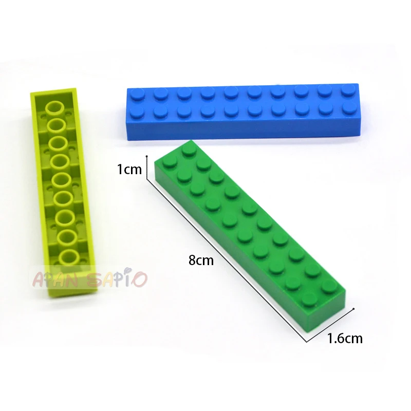 Blocos de construção grossos 2x10, 16 cores, educacionais e criativos, compatíveis com 3006, brinquedos de plástico para a escolha das crianças, 50pcs