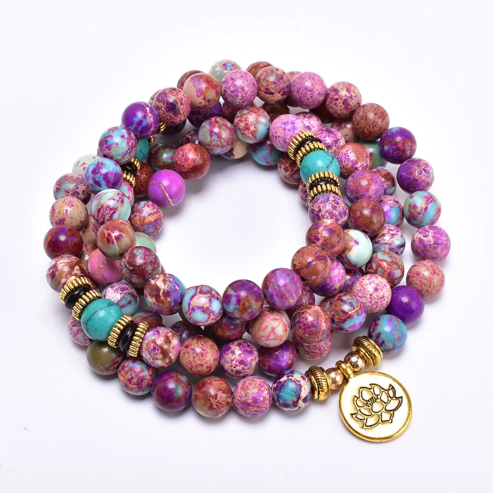 Women Healing Energy Protection Jewelry Natural Stone Japamala 108 Buddhist Prayer Bead Mala Bracelet Dropshipping