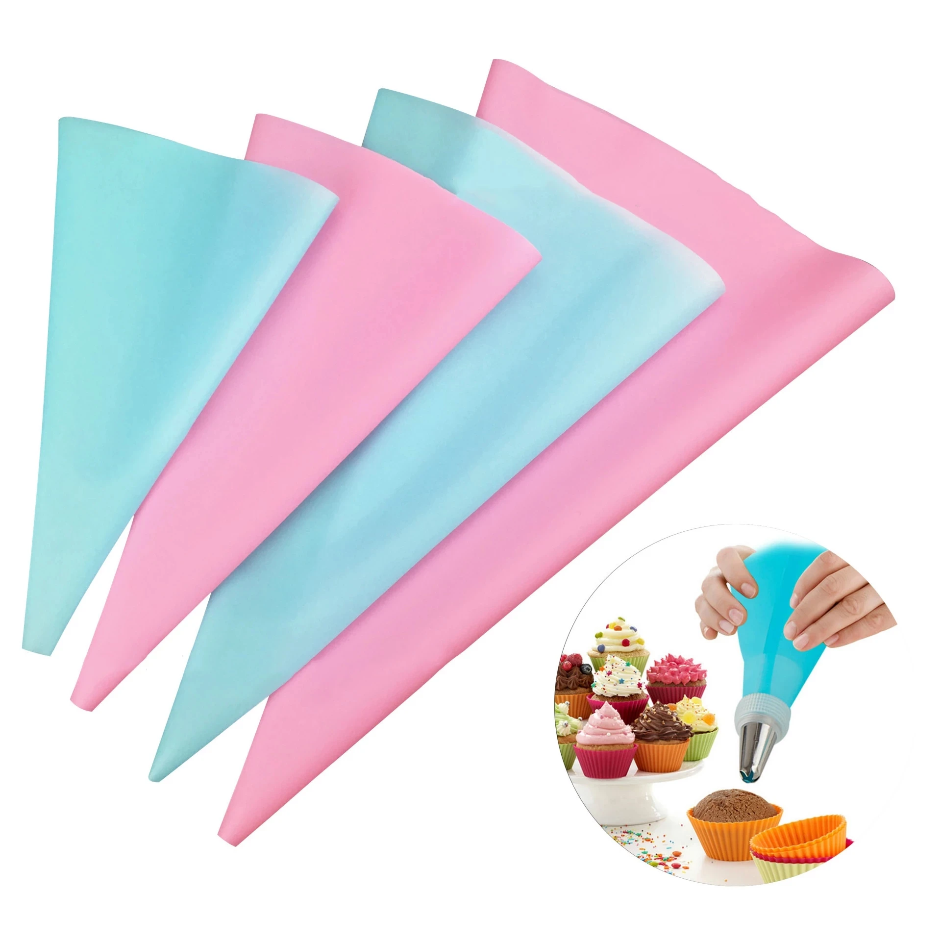 1-4pcs Kitchen Gadgets Cream Pastry Bag Baking Accessories DIY Cake Decorating Food Grade EVA/TPU Reusable Piping Bags