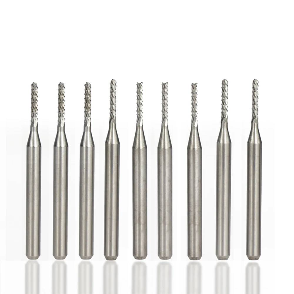 10 Pcs 1.3 / 1.4/1.5Mm Pcb Frees 3.175Mm Shank Cnc Machine Router Bit Carbide End molen Pcb
