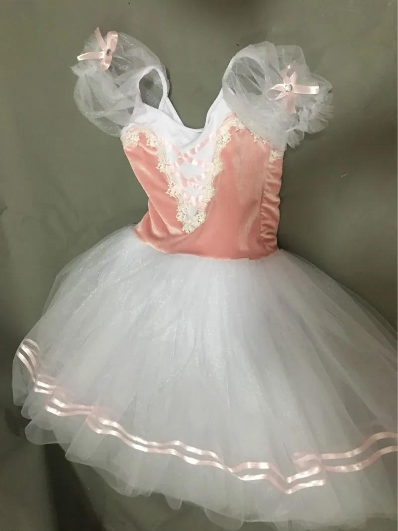 Short Puff Sleeve Giselle Ballet Costumes Child Kids Adult Long Ballerina Dress Women Ballet Tutu Girls Performance Dancing Wear