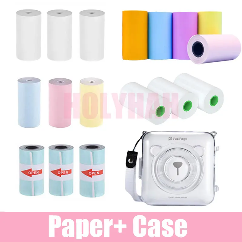 

All Peripage A6 Thermal Printer Paper White Color Sticker Blank Bear Label Semi Transparent Photo Hard Soft Protection Case