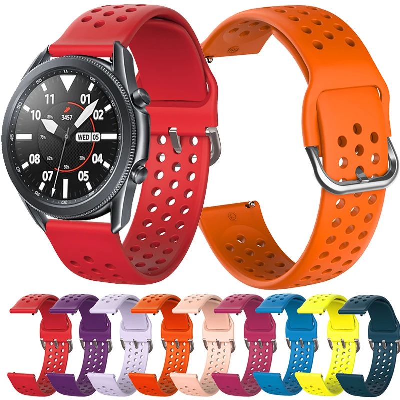 삼성에 적합한 갤럭시 워치 액티브 2 갤럭시 워치 3 실리콘 시계 밴드, 20mm 42mm 3 41mm 스트랩 교체 팔찌 기어 스포츠 손목 스트랩