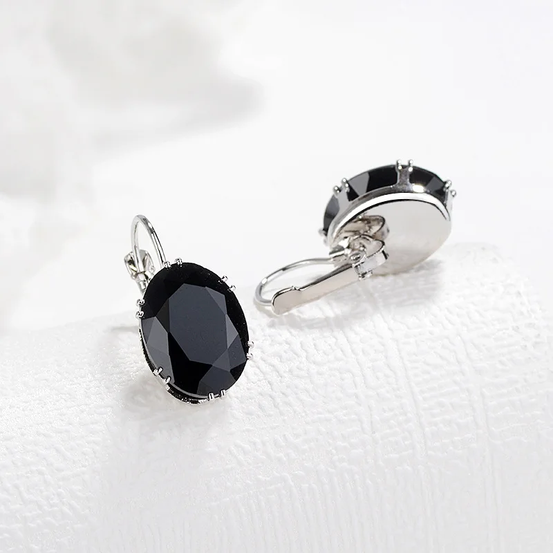 Jellystory-pendientes de plata 925 para mujer, aretes colgantes de piedras preciosas de zafiro de forma ovalada Multicolor, joyería de boda al por