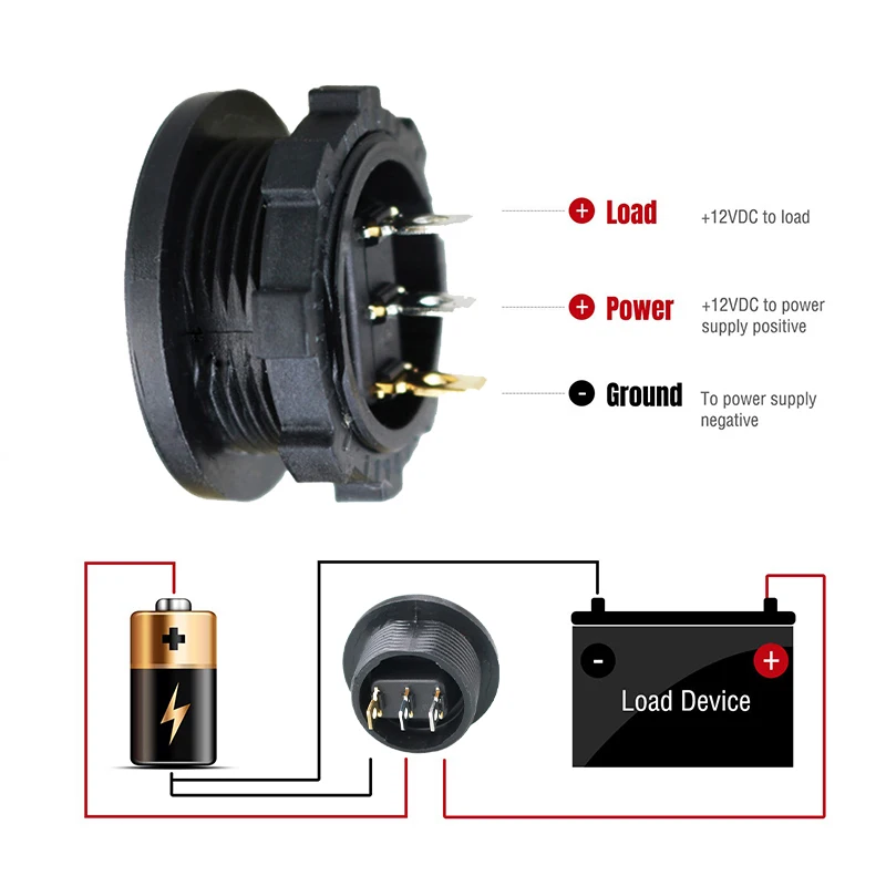 Interruttore ON/OFF rotondo a levetta LED 3 pin 12V 20A Interruttori a pulsante per cruscotto auto cruscotto barca camion