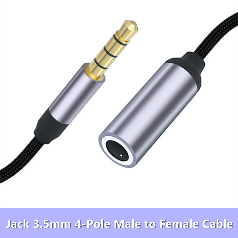 1M Jack 3.5 mm Audio Extension Cable for Huawei P20 Lite Stereo 3.5mm Jack AUX Cable for Headphones Xiaomi Redmi 5 Plus PC