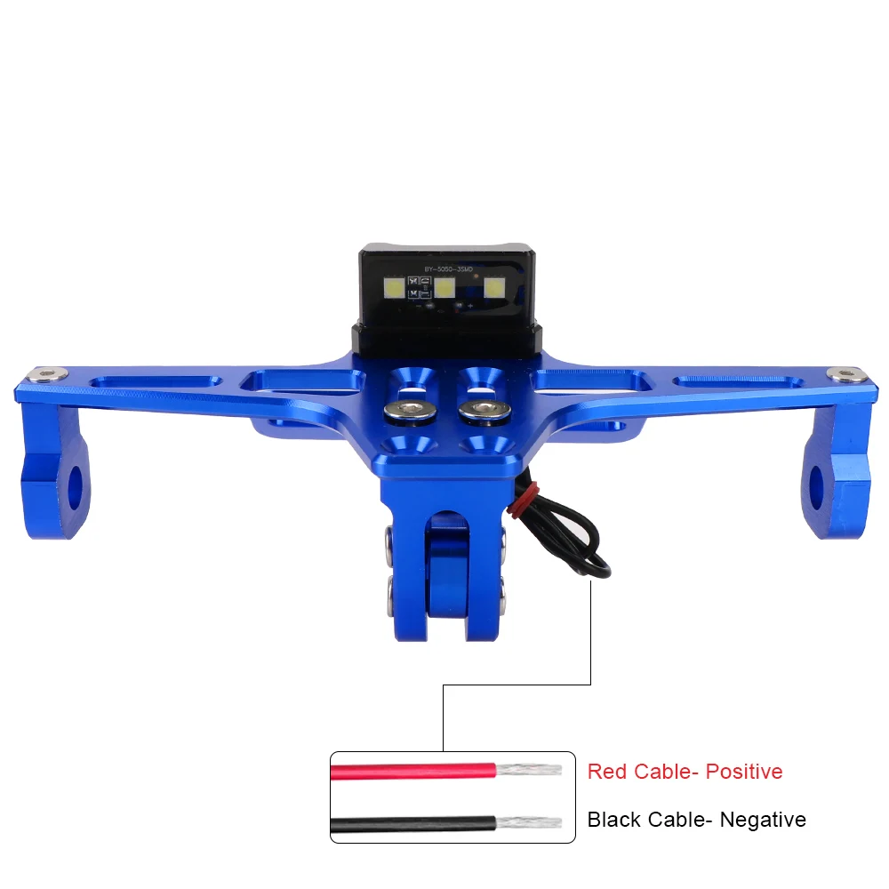 Motorcycle License Number Plate Holder Frame Universal with LED Light Turn Signal Light Bracket image 5