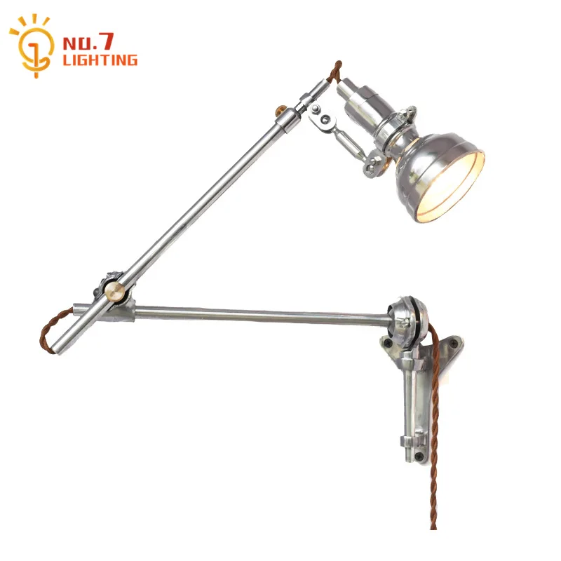 Industrial Retro Telescopic Long Arm Decorative Wall Lamp Cast Aluminum Medieval Wall Sconces Loft Club Study Coffee Shop Bar