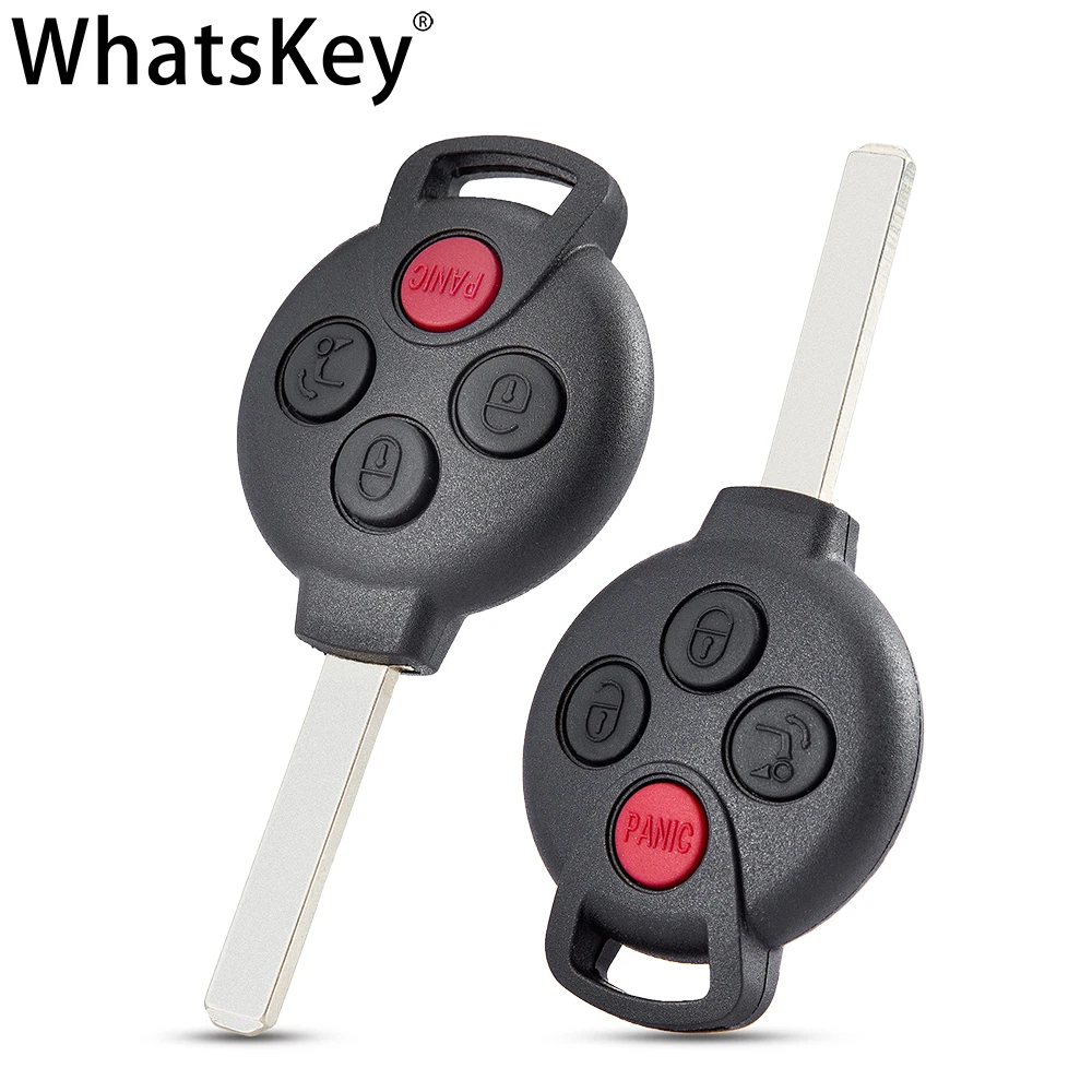 WhatsKey 3/4 Buttons Remote Key Shell Fob Case For Mercedes Benz Smart City Coupe Cabrio Crossblade 451 Fortwo Roadster Forfour