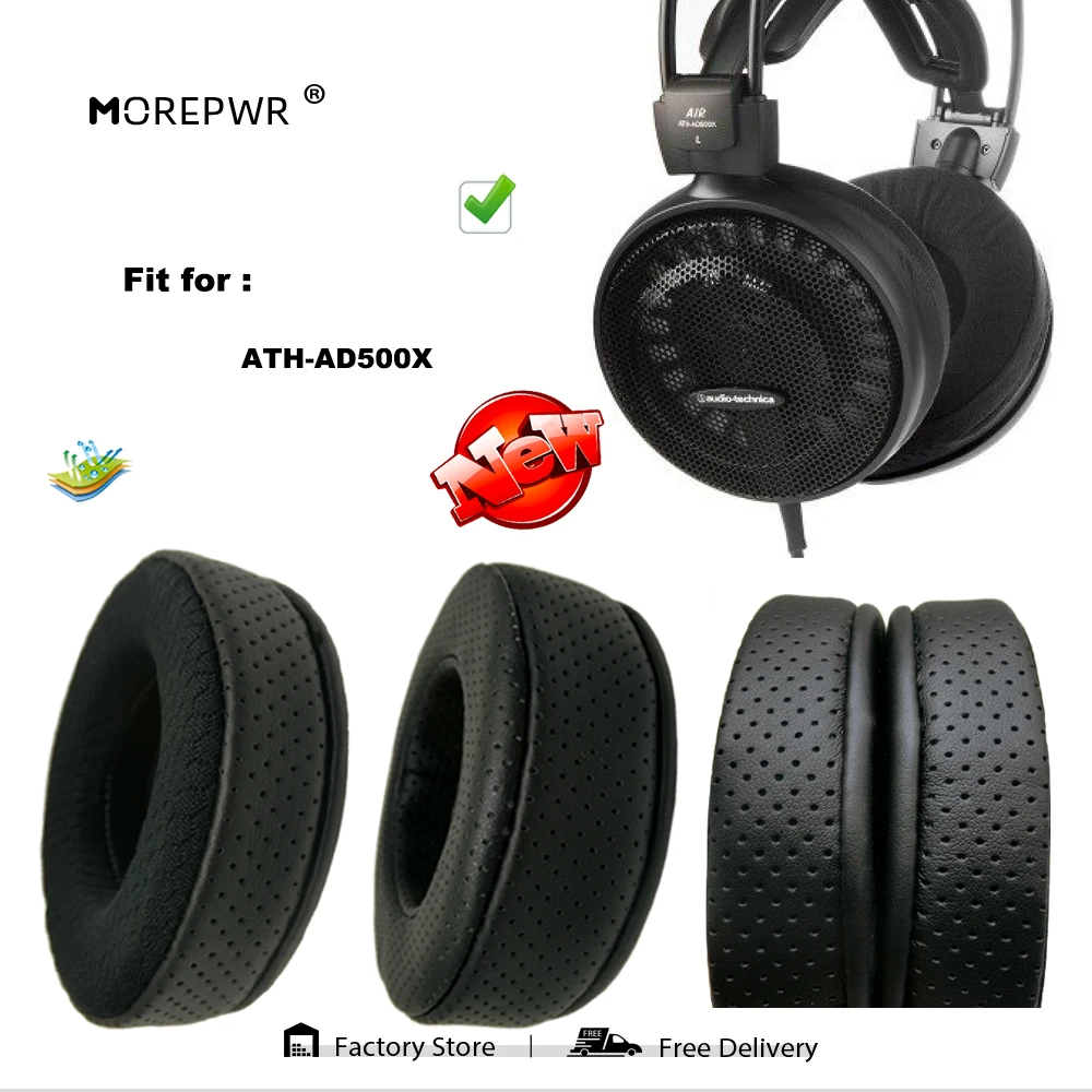 

Morepwr New Upgrade Replacement Ear Pads for Audio-Technica ATH-AD500X ATH-AD700 Headset Parts Leather Cushion Velvet Earmuff