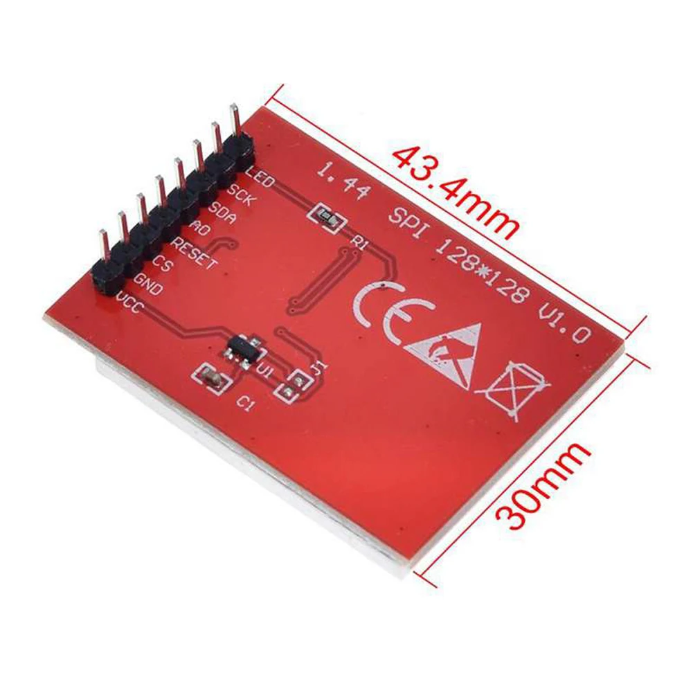 5PCS 1.44 inch TFT Display LCD Color Screen SPI Serial Port Module ST7735S 128*128 RGB 65K 3.3V-5V