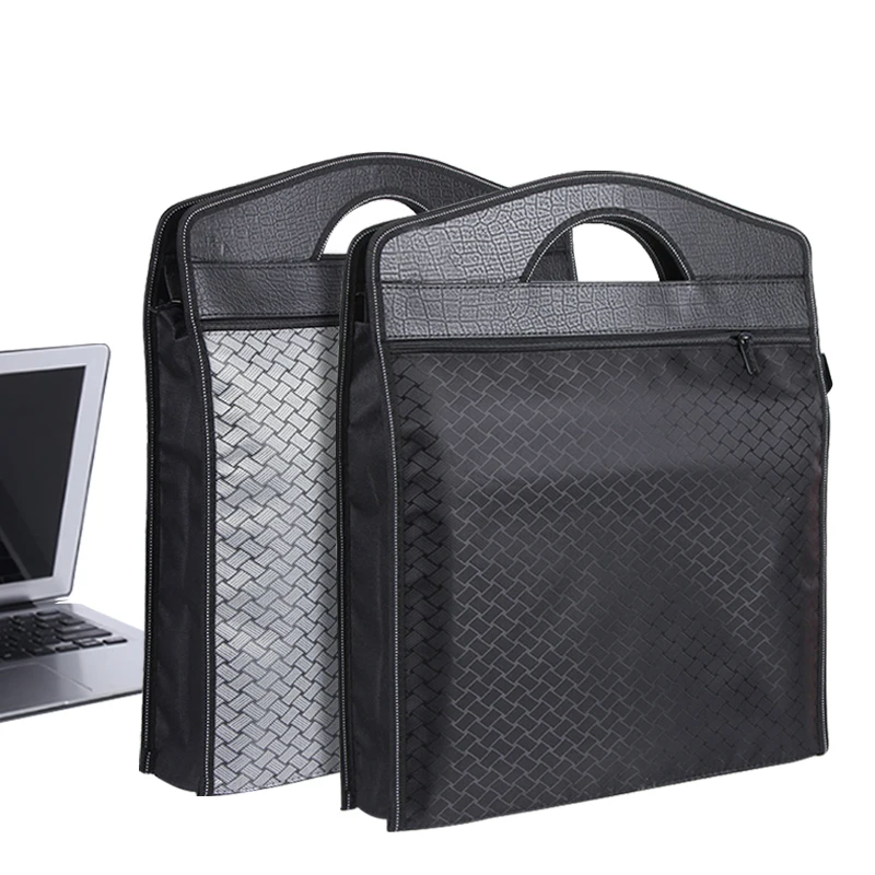 Office Portable Document Bag Vertical A4 File Document Organizer Zipper File Bag (Custom LOGO For 100pcs)