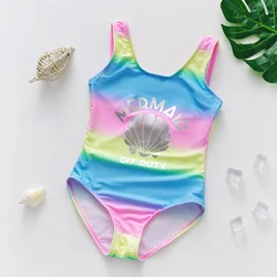 2~11Y Girls Swimsuit One Piece Girls Swimwear Rainbow print Children Swimwear Girls Swimming Outfit Kids Beachwear