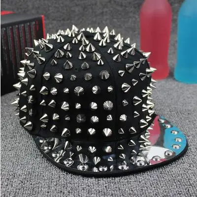 Pumk Hat Rivet Thorn  Nightclub Dance Hedgehog Cap Spikes Performance Sliver