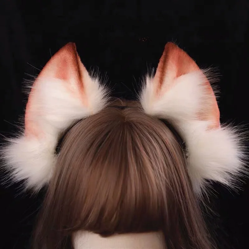 

New Original Hand-made Big Size Fox Ears Hairhoop Headwear Headband Custom Made For Cosplay Costume