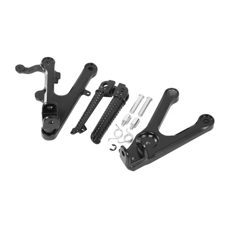 Motorcycle Front Footrest Foot Pegs bracket For Yamaha YZF R6 2003-2005 2004 YZF-R6S 2006-2009 Silver/Black