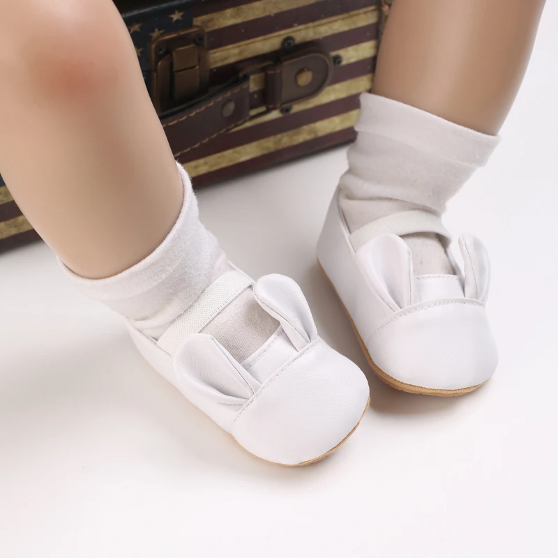 Baby Shoes PU Rubber Sole Girls Shoes newborn princess Shoes moccasin Shoes cute bunny non-slip toddler shoes