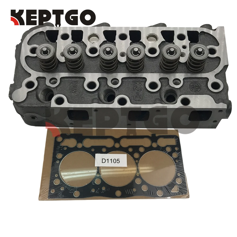 

New D1105 D1105EB Head Gasket with Complete Cylinder Head W/ VALVES For Kubota B2400