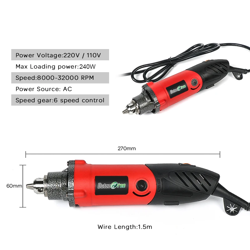 240W High-Power Engraver Electric Drill Mini Drill with Flex Shaft Rotary Tools Accessories Kit For Dremel Rotary Tool 0.6~6.5mm