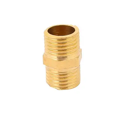 1/4BSP to 1/4BSP Male Thread Brass Pipe Hex Nipple Fitting Quick Adapter 5pcs