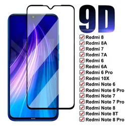 9D保護xiaomi redmi注8t 8 7 6プロ強化スクリーンプロテクターredmi 8 8A 7 7A 6 6A K20 K30安全ガラスフィルム