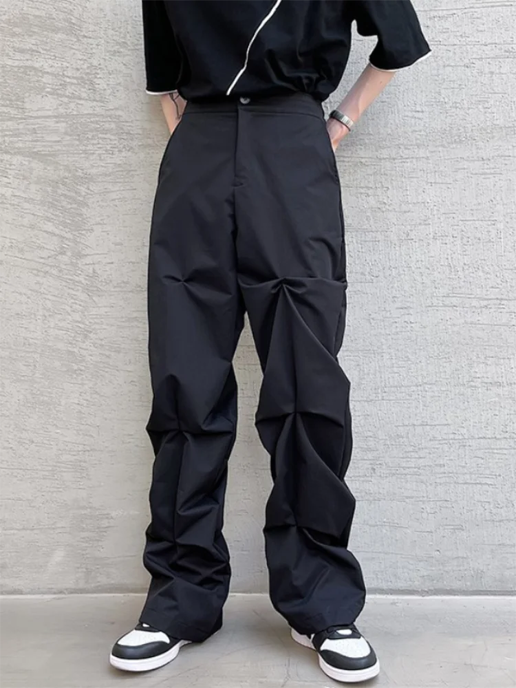 Men's Suit Trousers Spring And Autumn New Hip Hop High Street Hair Stylist Style Personality Pleated Casual Oversized Trousers