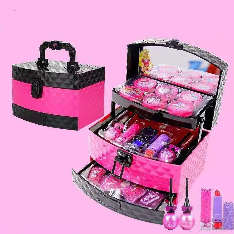 2019 Holiday Princess Makeup Toys Girls Pretend Play Cosmetics Kit Kids Eyeshadow Lip Gloss Blushes Environmental Fun Toy Gift