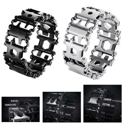 EDC 29 In 1 Multi-function Tread Bracelet Tool Wearable Strap Screwdriver Outdoor Survival Emergency Kit Multi Wtach Chain