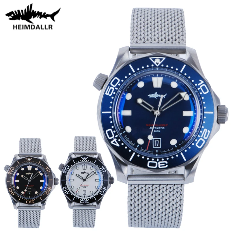 

Heimdallr Mens Diver Watches Men Automatic Watch Titanium Mechanical Wristwatch 200M Waterproof Luminous NH35 Chronograph Bezel