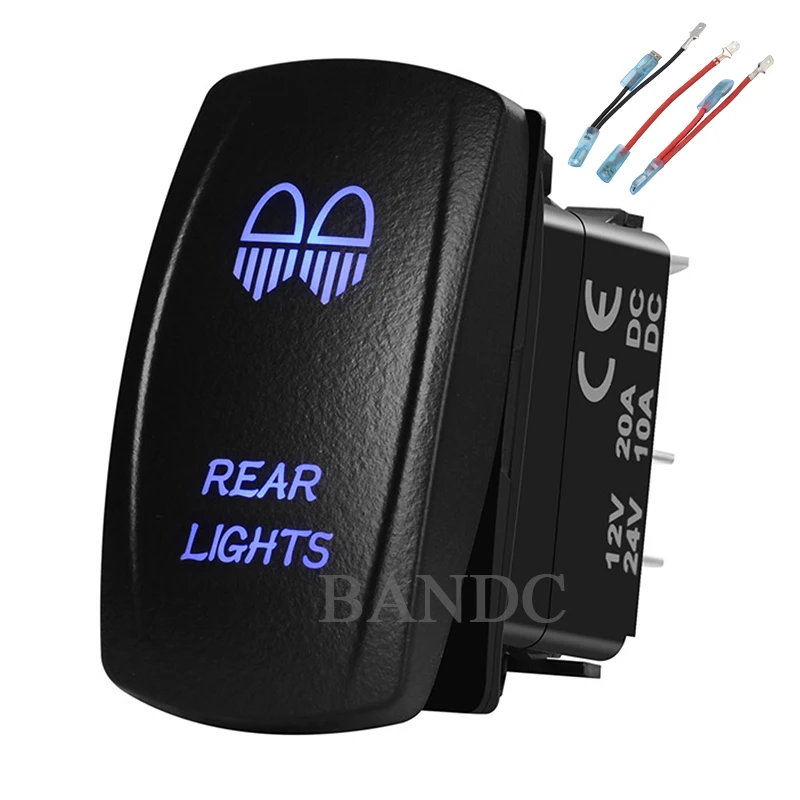 Car Boat REAR LIGHTS Rocker Switch Laser-Etched 5P On-Off SPST Led Lights Button for the ARB/Carling/NARVA 4x4 Style, Auto Parts