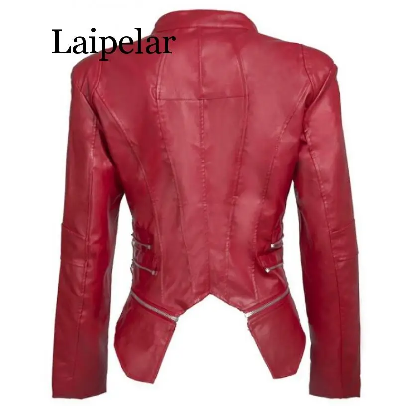 Imagem -05 - Nova Moda Feminina Elegante Motocicleta Falso Jaqueta de Couro das Senhoras Manga Longa Outono Inverno Motocicleta Streetwear Jaqueta Preta