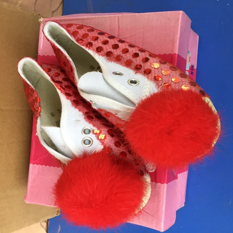 Lion Dance Shoes Cosplay Chinese Kid Boy Girl Children Folk Art Wool Southern School Stage Pair  Birthday Gifts Halloween