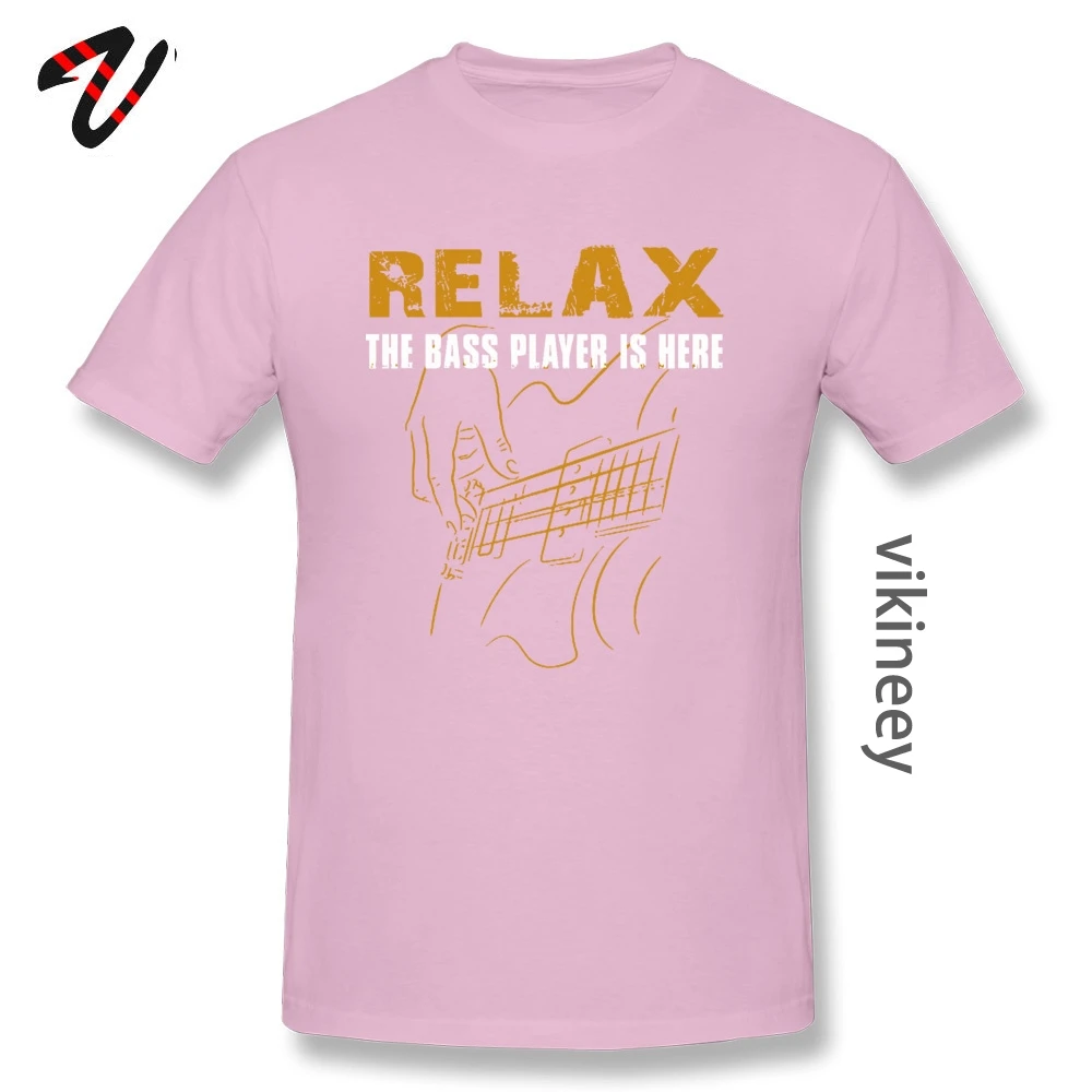 Electric Guitar Nevan Music Tshirt Relax The Bass Player Is Here 100% Cotton Fashionable Black T Shirt Mens Summer Popular Tees