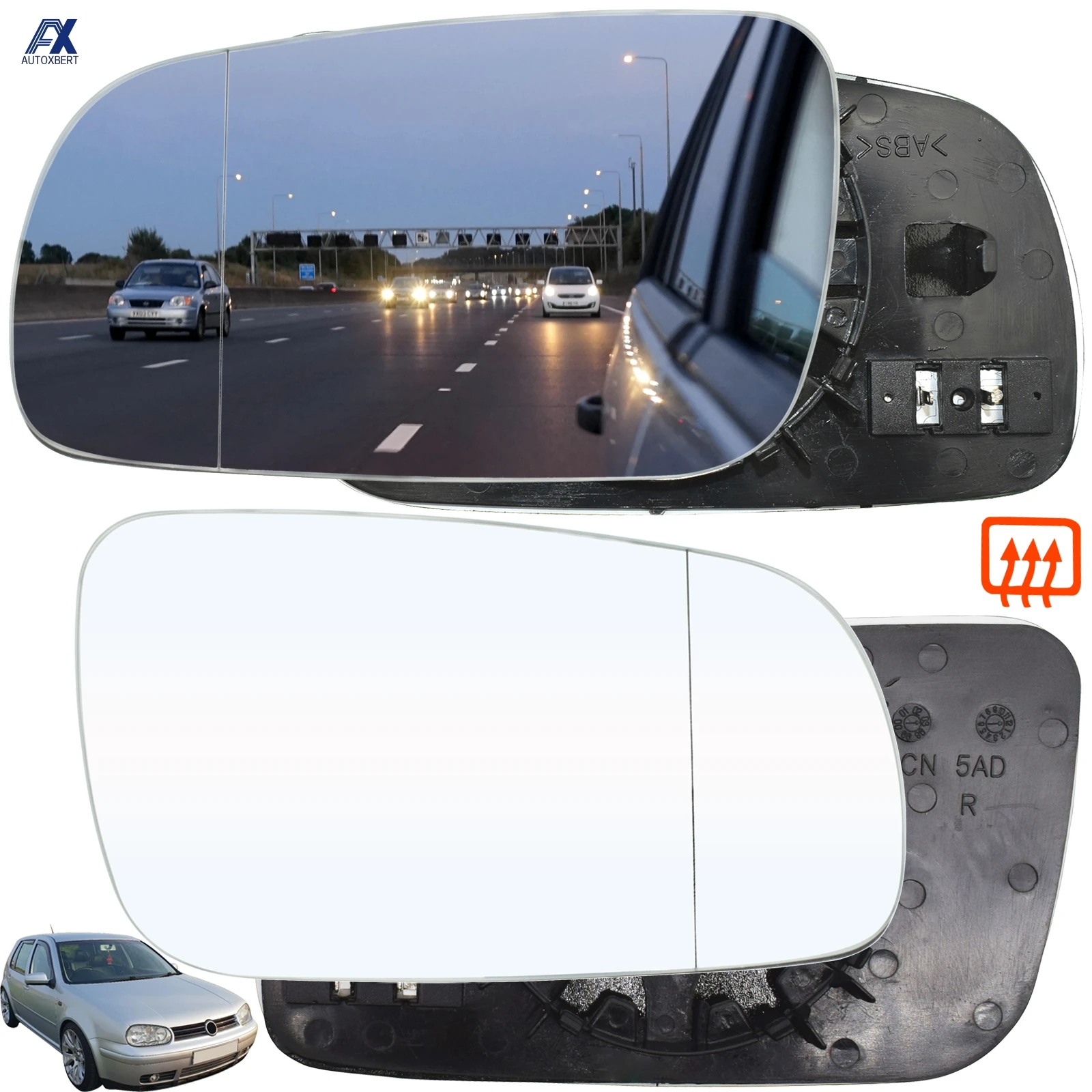 For Vw Jetta Golf Mk4 4 For Passat B5 Seat Sharan 1999 - 2004 Left / Right Side Wing Mirror Glass Heated Exterior Clip On