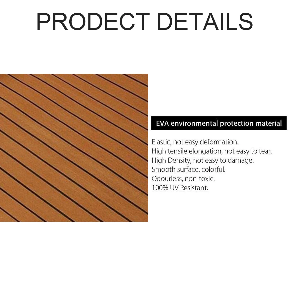 Imagem -05 - Eva Imitação de Madeira Floor Pad Esteira do Barco Piso Auto-adesivo Faux Teak Decking Folha Fit para Yacht