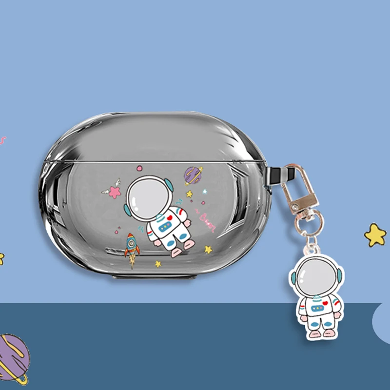 Luxury silver Plating case For Beats Studio Buds Case Cartoon soft shell with keychain shockproof Earphone Cover For StudioBuds