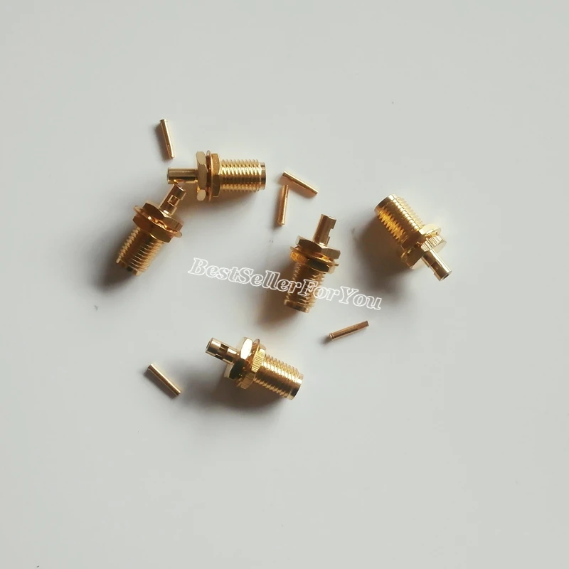 5Pcs SMA Connector Female Jack Bulkhead Solder For RG178 RG196 Cable RF Connector
