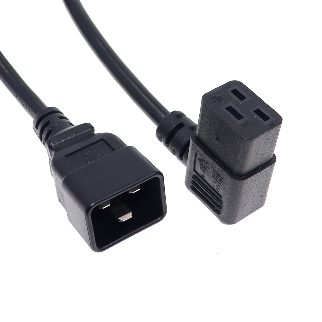 IEC320 C20 to Right Angle C19 Power Cable Cord for Server/PDU 16A Heavy-Duty Computer Power Cord L-shaped