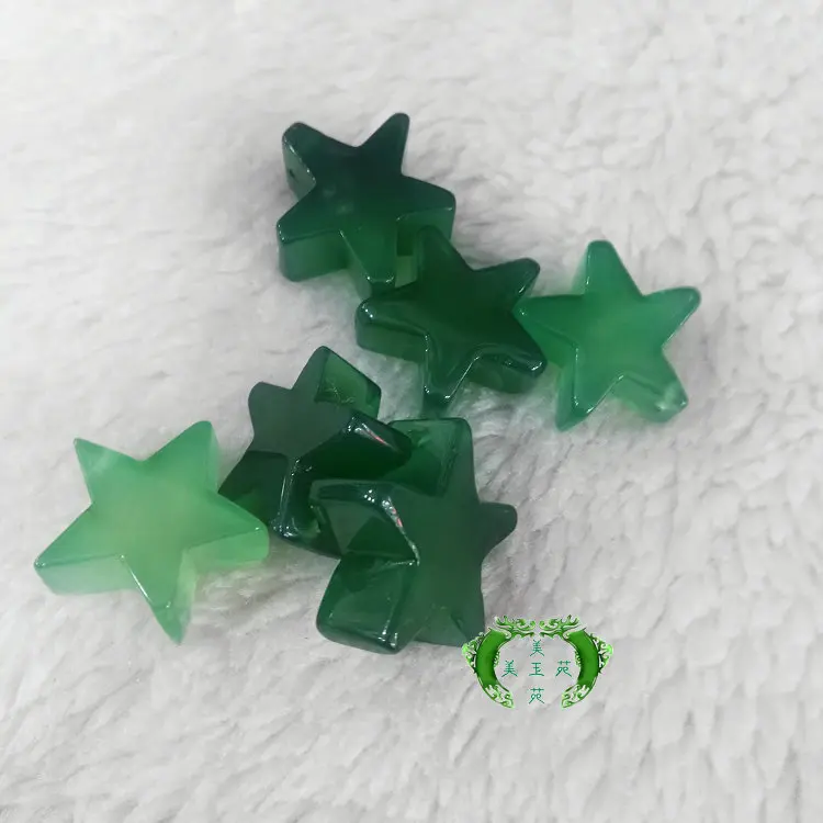 fine jewelry handmade Natural Jade agate Star Pendant chalcedony Pentagon accessories diy