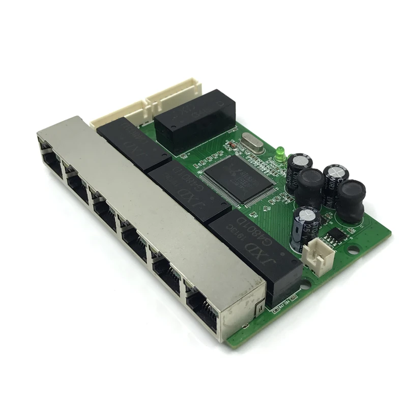 OEM PBC 8พอร์ตสวิตช์ Gigabit Ethernet 8พอร์ต Met 8 Pin Way 10/100/1000 M Hub 8way power Pin Pcb Board OEM เจาะ Gat